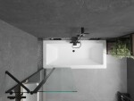 MEXEN/S - Cube obdĺžniková vaňa 180 x 80 cm s panelom + vaňová zástena 80, transparent, čierna 550518080X9408117000