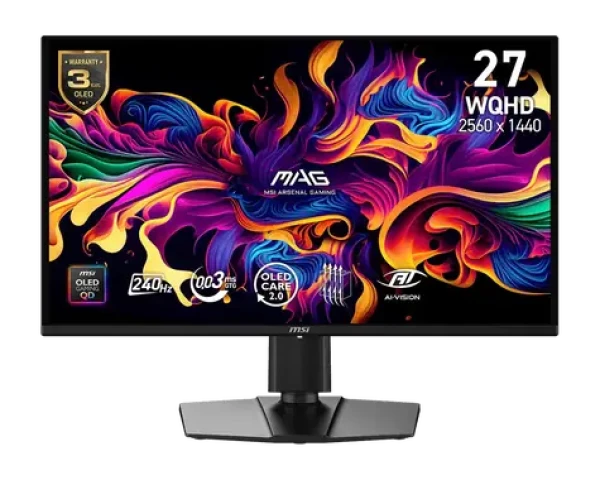 26.5" MSI MAG 274QP QD-OLED X24 čierna / Monitor / 2560x1440 / 240Hz / 0,03ms / HDMI+DP / VESA (MAG 274QP QD-OLED X24)