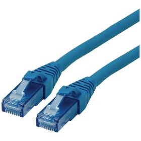 Roline 21.15.2740 RJ45 sieťové káble, prepojovacie káble CAT 6A U/UTP 0.50 m modrá netienený, bez halogénov, samozhášavý 1 ks; 21.15.2740
