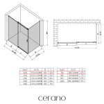 CERANO - Sprchovací kút Santoro - ľavá - 6 mm - chróm, mliečne sklo - 100x70 - posuvný CER-665683