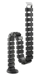 Powerton ERGO GANSO čierny / Organizér káblov / 30 článkov / oceľ, ABS / 1300 x 67 x 35 mm (WPECM1B)