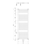 AQUALINE - DIRECT vykurovacie teleso so stredovým pripojením, 450x1320 biela ELM34T