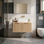 REA - Kúpeľňová skrinka pod umývadlo Core 80cm Beige REA-M0407