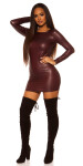 Sexy KouCla Neckholder Wetlook Mini dress BORDEAUX Einheitsgroesse