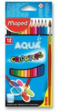 Maped Trojhranné pastelky Aqua Color#39;Peps 12ks + štetec (25657)