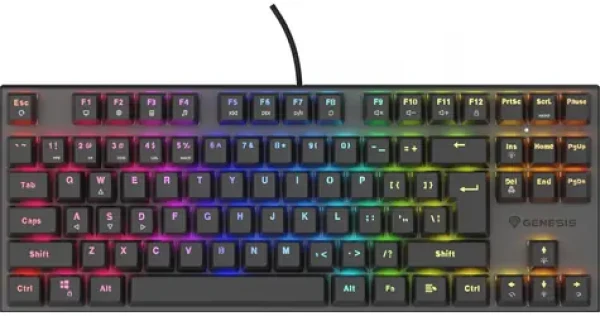 Genesis Thor 303 TKL Outemu Peach Silent čierna / Herná klávesnica / Mechanická / Podsvietená / Hliníkový rám / USB (NKG-1886)