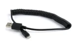 Gembird USB kábel Lightning pre Apple zariadenie 1,5 m čierna / USB kábel / špirálový / USB-A (CC-LMAM-1.5M)