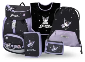 BAAGL SET 5 Airy Kuromi Fortune Dream / Školský set / batoh, peračník, sáčok, zástera, peňaženka / od 1. triedy / GRS