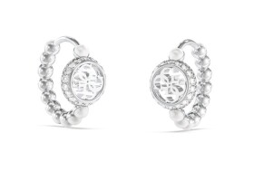 Guess Jedinečné kruhové náušnice s perličkami Tiny Pearly JUBE05518JWRHT/U