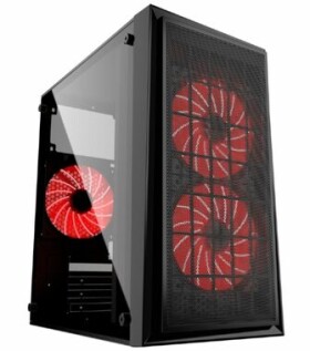 Gembird CCC-FORNAX-950R Fornax 950R čierna / micro-ATX / 3x 120 / 2x USB3.0 / bez zdroja / priehľadná bočnica (CCC-FORNAX-950R)