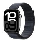 Apple Watch Series 10 GPS+Cellular 46mm Klavírno čierne hliníkové telo - Atramentovo fialový prevliekací remienok / 130-200 (MWY53QC/A)