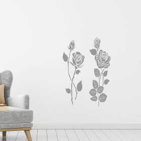 Veselá Stena Samolepka Dve ruže Farba: šedá, Veľkosť: 100 x 110 cm