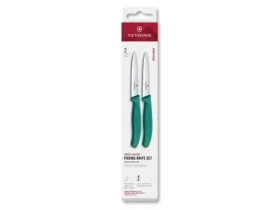VICTORINOX Swiss Classic Kuchynský nôž 10 cm set 2 ks zelená / rovné a vrúbkované ostrie (6.7794.2C1)