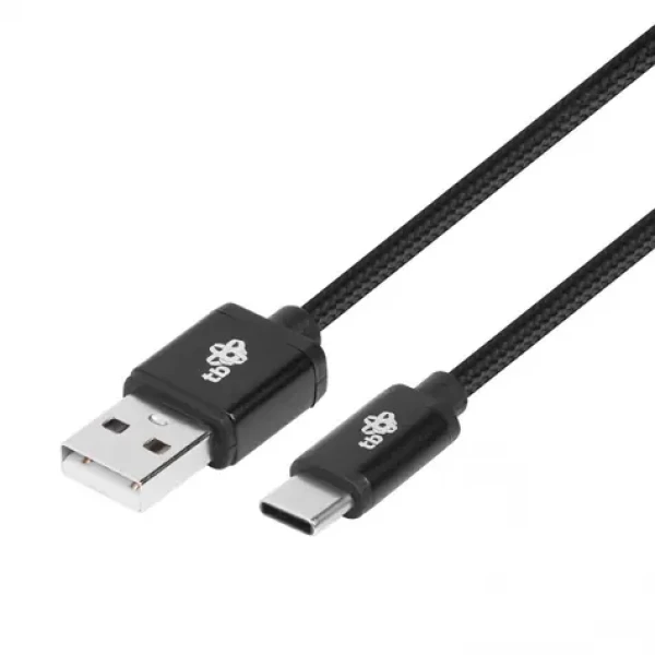 TB Kábel USB-A - USB-C čierny / Kábel USB-C / opletený / 1,5 m (AKTBXKUCSBA150B)