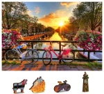 Wooden City Drevené puzzle Kolesá v Amsterdame 2v1