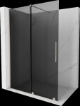 MEXEN/S - Velar Sprchová zástena posuvná Walk-in 140 x 200, grafit 8 mm, nikel kartáčovaná 871-140-000-43-97