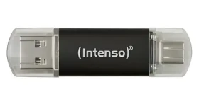 INTENSO Twist Line 64GB antracitová / USB flash disk / USB-A + USB-C / USB 3.2 Gen 1 / čítanie 70 MB/s (3539490)