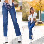 Sexy used look Highwaist Jeans denimblue