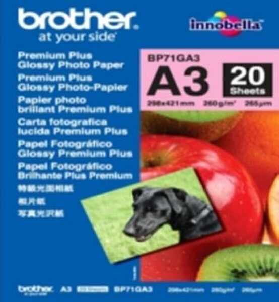 Brother fotopapier A3, glossy, 20 ks (BP71GA3)