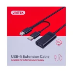 Unitek Y-278 čierna / Aktívny predlžovací kábel USB 2.0 / 2x USB-A (M) - USB-A (F) / 10 m (Y-278)