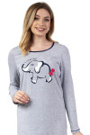 Dámska nočná košeľa 142 Grey Printed - REGINA XXL šedá s potiskem