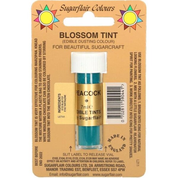 Jedlá prachová farba peacock 7 ml - Sugarflair - Sugarflair