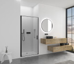 CERANO - Sprchové otočné dvere Porte L/P - 8 mm - čierna matná, transparentné sklo - 90x195 CER-413492