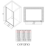CERANO - Sprchové krídlové dvere Antelo L/P - 6 mm - čierna matná, transparentné sklo - 60x190 CER-481741