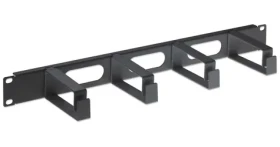 Intellinet čierna / Vyväzovací panel / 19" / 1U / 4 plastové oká (711074)