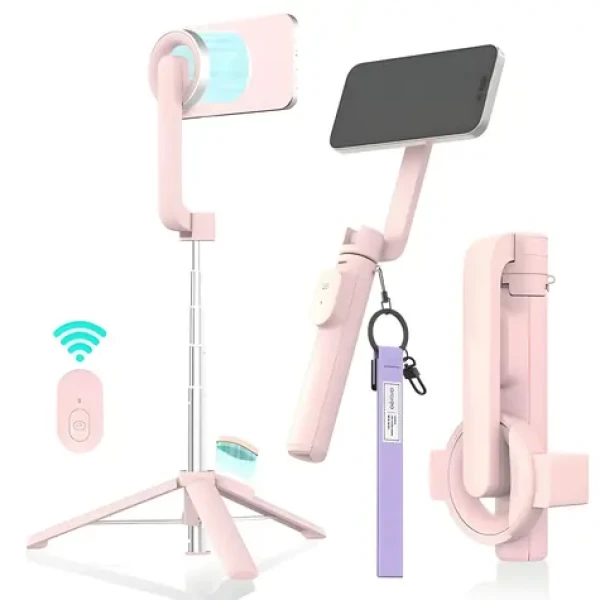Araree Magfie Pod ružová / Selfie tyč s tripodom / MagSafe / Bluetooth diaľková spúšť / Dĺžka až 69 cm (AR60-01727D)