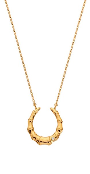 Hot Diamonds Elegantný pozlátený náhrdelník s diamantom Golden Edit Hope DN215