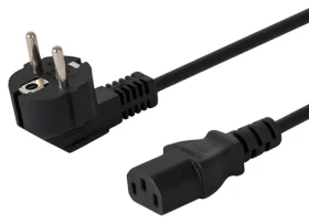 Savio CL-98 čierna / Napájací kábel / Schuko - IEC C13 / 1,8 m / lomený konektor 90 ° (CL-98)