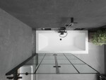 MEXEN/S - Cube obdĺžniková vaňa 170 x 80 cm s panelom + vaňová zástena 120, čierna vzor 550517080X9212027077