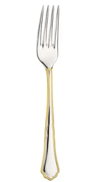 Pinti Inox Koláčová vidlička SETTECENTO GOLD FILET / Vidlička / nerezová oceľ 18/10 / leštený povrch so zlatou linkou (20590017)