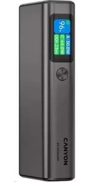 Canyon CNS-CPB230DG sivá / Powerbanka / 20000mAh / PD 130W / 2x USB-C / 1x USB-A (CNS-CPB230DG)