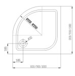 CERSANIT/S - SPRCHOVÝ KÚT ŠTVRTKRUH 90x190 TRANSPARENT SKLO + VANIČKA S154-002-SET1
