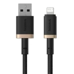Baseus Dura (P10377801U01-02) Rýchlonabíjací kábel USB-A/Lightning 2.4A 2m čierno-zlatá (P10377801U01-02)