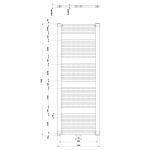 AQUALINE - DIRECT vykurovacie teleso s stredovým pripojením 600x1680 biela ELM66T