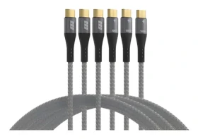 EFB Kabelset USB-C - USB-C čierna, šedá / Nabíjací kábel / 100W PD 3.0 / 5A E-Marker / 3x 0,5 +1 +2m (USB-CC-00007)