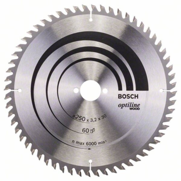 Bosch Accessories Optiline 2608640665 tvrdokovový pílový kotúč 250 x 30 x 3.2 mm Počet zubov (na palec): 60 1 ks; 2608640665