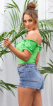 Sexy Koucla Off-Shoulder crop top green Einheitsgroesse