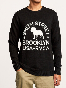 RVCA SMITH STREET black pánsky značkový sveter - M