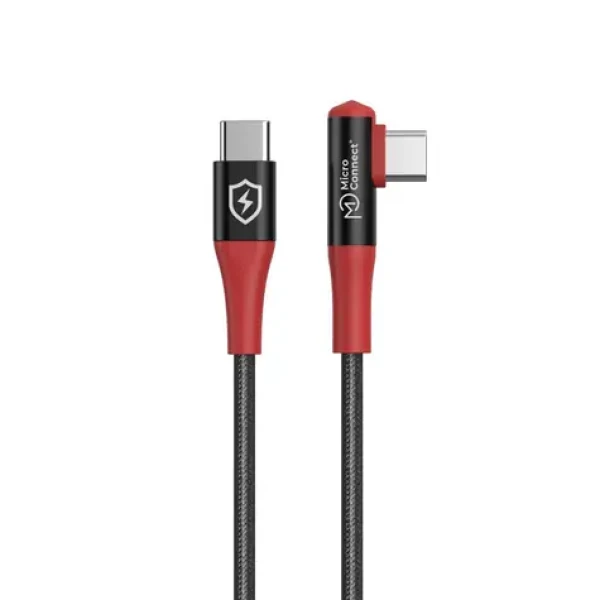 MicroConnect Safe Charge Angled USB-C / Lomený nabíjací kábel / USB-C - USB-C (MC-ANGCUSBC-SC-240W)