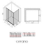 CERANO - Sprchový kout Santini L/P - 6 mm - černá matná, transparentní sklo - 120x80x195 - pivotový CER-429001