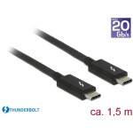 Delock Thunderbolt prepojovací kábel Thunderbolt ™ (USB-C ®) zástrčka, Thunderbolt ™ (USB-C ®) zástrčka 1.50 m čierna 84846 Thunderbolt™ kábel; 84846