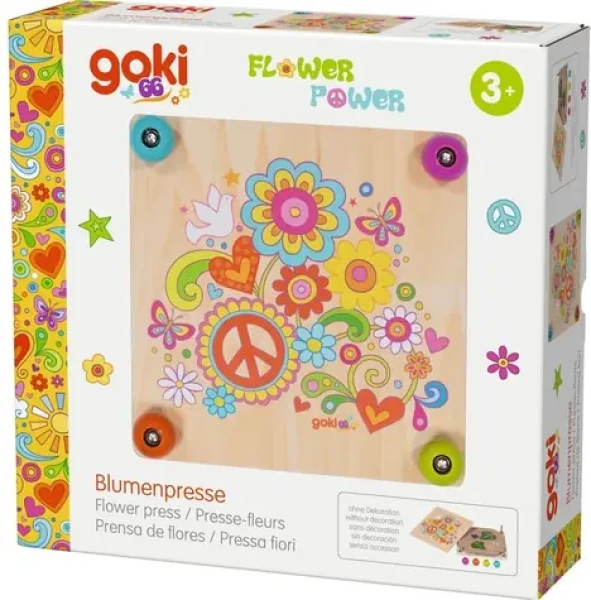GOKI Drevený lis na rastliny do herbára Flower Power