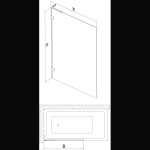 MEXEN/S - Lunar L vaňová zástena FIX 50 x 150, transparent, chróm 897L-050-000-01-00
