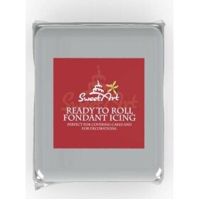 SweetArt potahovacia a modelovacia hmotа vanilková Silver šedá (250 g) - dortis - dortis