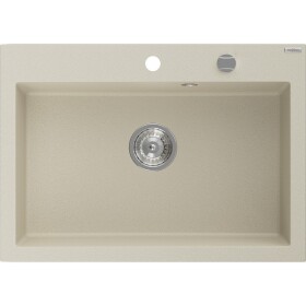 MEXEN MEXEN - Elix granitový drez 1-miska 700 x 500 mm, béžový, sifón chróm 6526701005-69