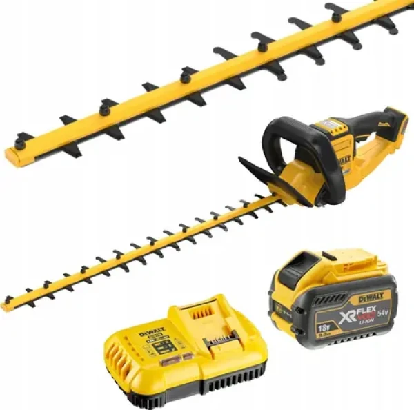 DeWalt DCMHT573X1 žltá/čierna / Aku nožnice na živý plot / 54V XR Flexvolt / Dĺžka noža 66 cm / 1x 5.0 Ah (DCMHT573X1-QW)